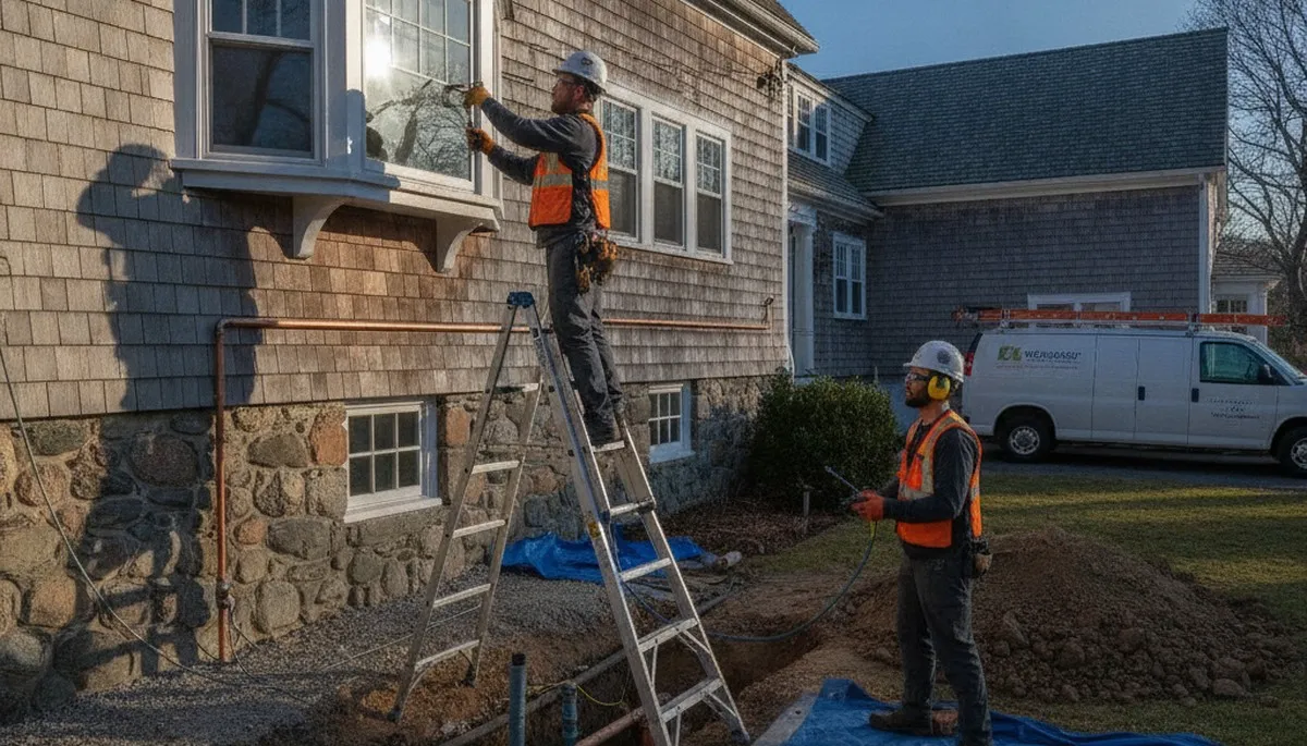 Professional plumber repairing a pipe in Beverly, MA for plumbing repair service